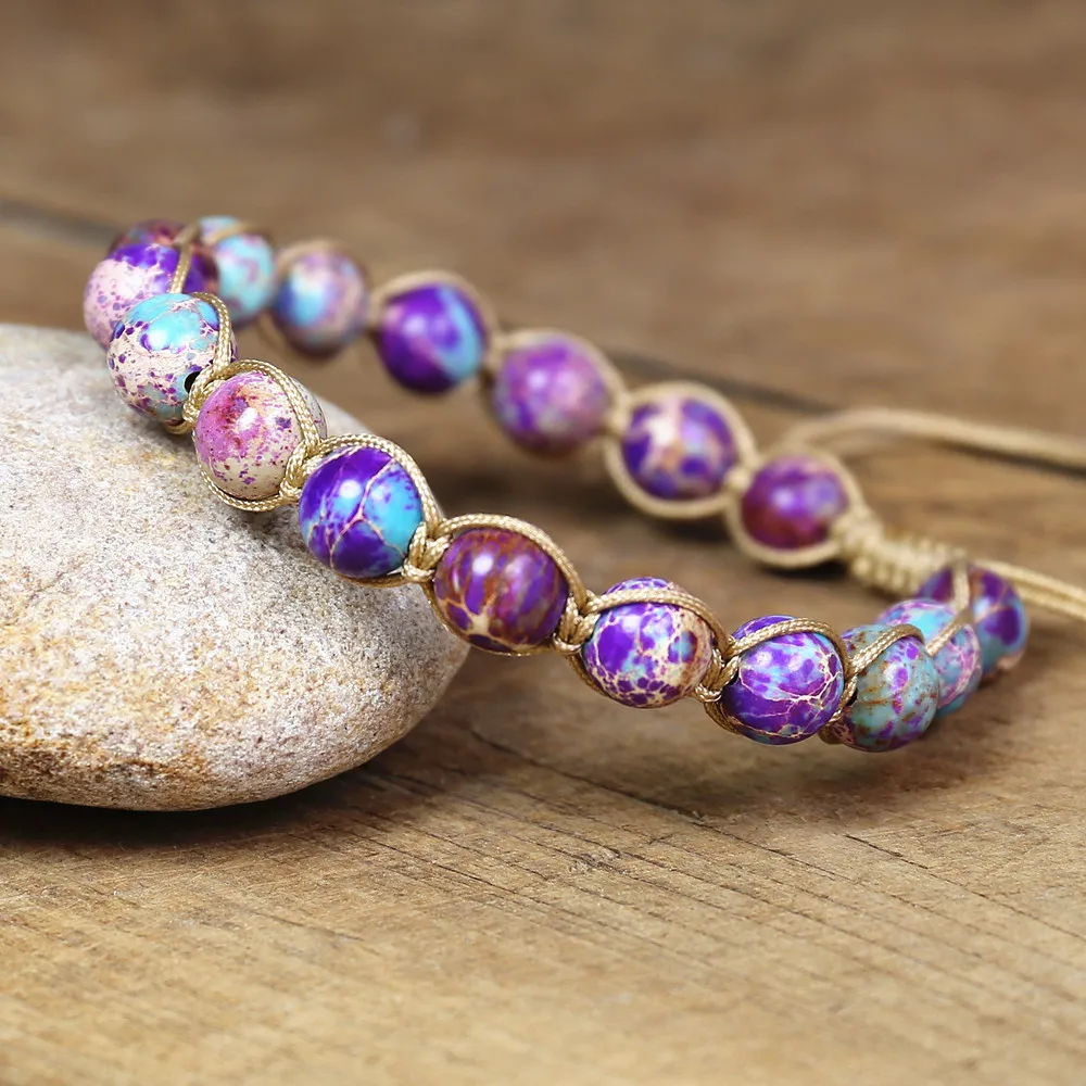 8 мм Плетеный женский браслет ручной работы для йоги|Браслеты с шармами| |