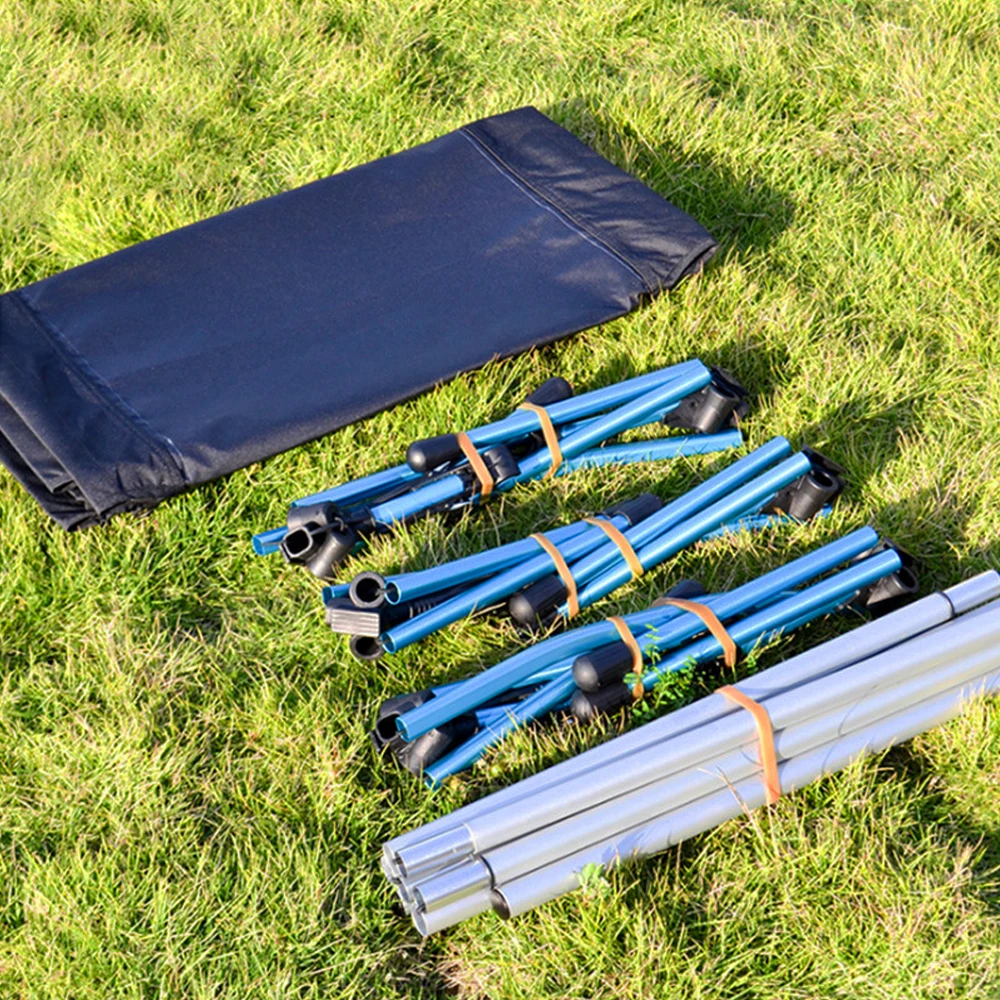 

Camping Bed Single Person Outdoor Folding Cot Portable Foldable Sleeping Pad Hiking Backpacking Picnic Camping Cot Bed Mat