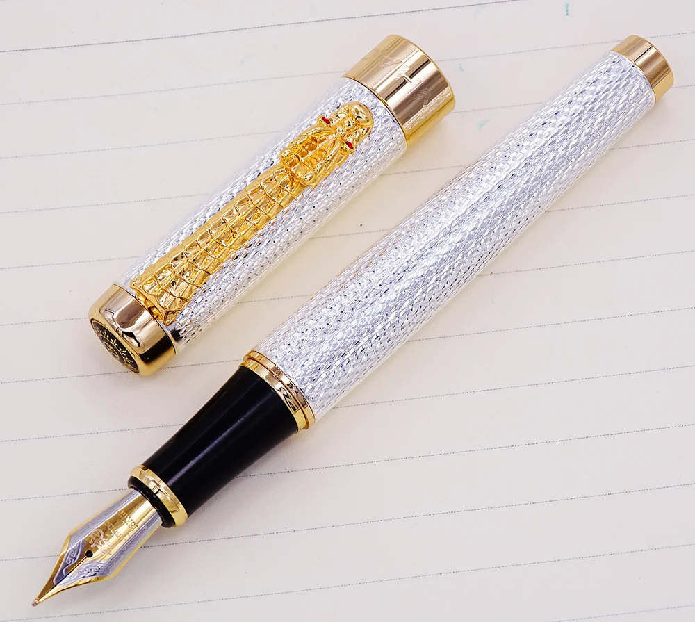 Jinhao 1200 винтажная Роскошная перьевая ручка с зажимом в виде дракона благородная