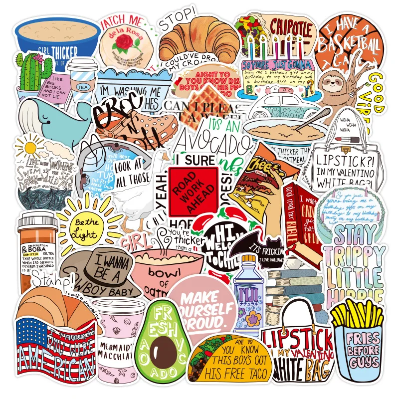 

10/50/100pcs Vine Avocado Cartoon Sticker Skateboard Suitcase Snowboard Guitar Motorcycle Laptop Toys Stickers