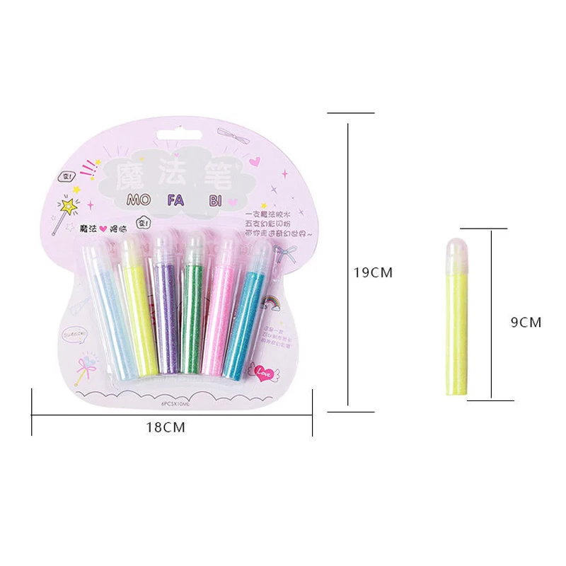 6 шт. DIY блестящие пышные ручки для рисования волшебная ручка-пузырек маркеры с
