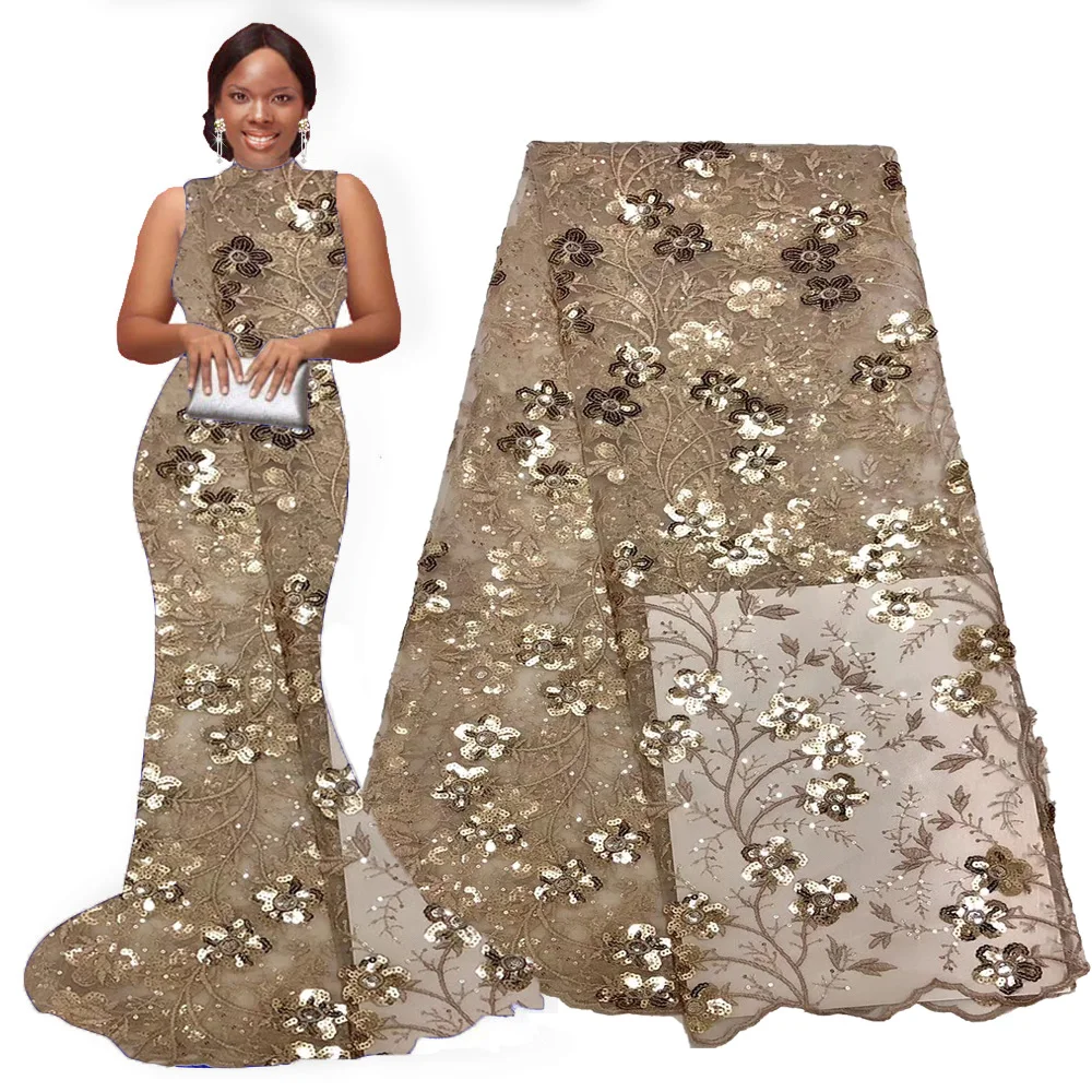 Нигерийские кружевные ткани 2020 высококачественные темно-синие с вышивкой и