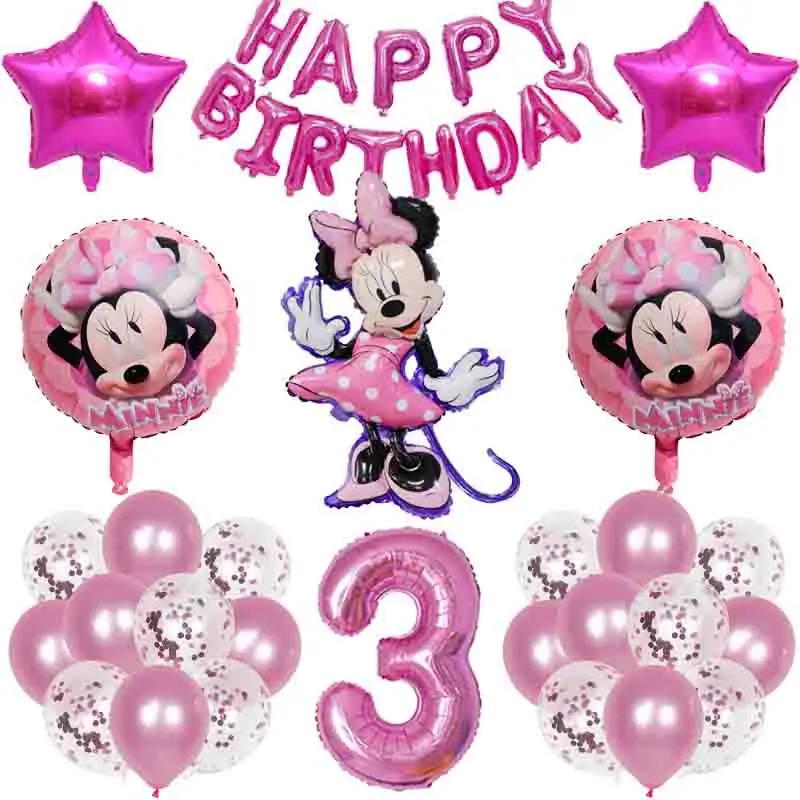 1Set Disney Minnie Foil Balloons 32inch Number Mickey Mouse Birthday Party Decorations Baby Shower Supplies Kids Toys Globs | Дом и сад