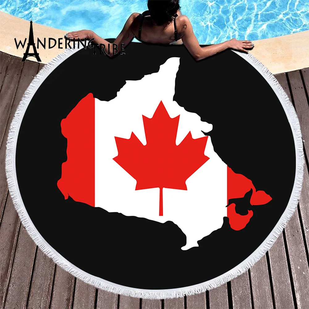 Большой Пляжный полотенце с рисунком карты земного мира и кисточками для дома