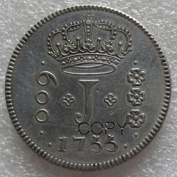 

1755 бразильская 600 Серебряная копировальная монета, размер 37 мм