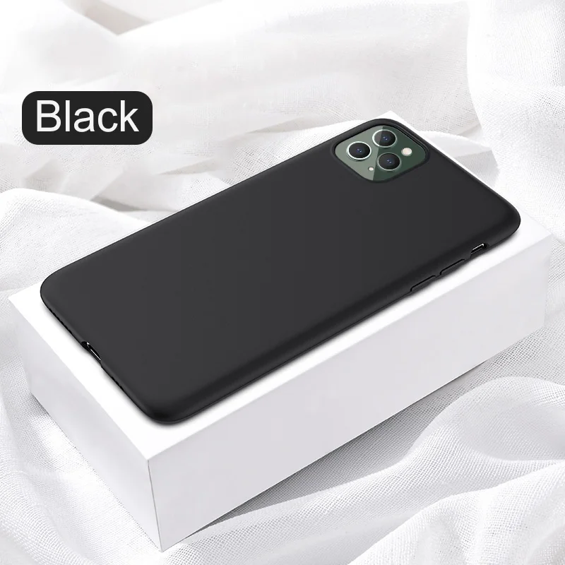 Black ZNP тонкий жидкий силиконовый чехол для iPhone 11 Pro XS Max X XR карамельный цвет мягкий чехол для iPhone 8 7 6 6s Plus X чехол для телефона Coque - Цвет: Black