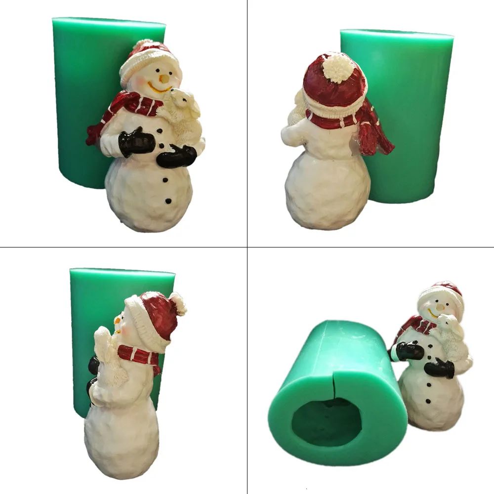 Рождество снеговик силиконовые формы для снеговика торт прямоугольник шоколадная форма печенье левулоза Санта винте Форма Мыла подарок