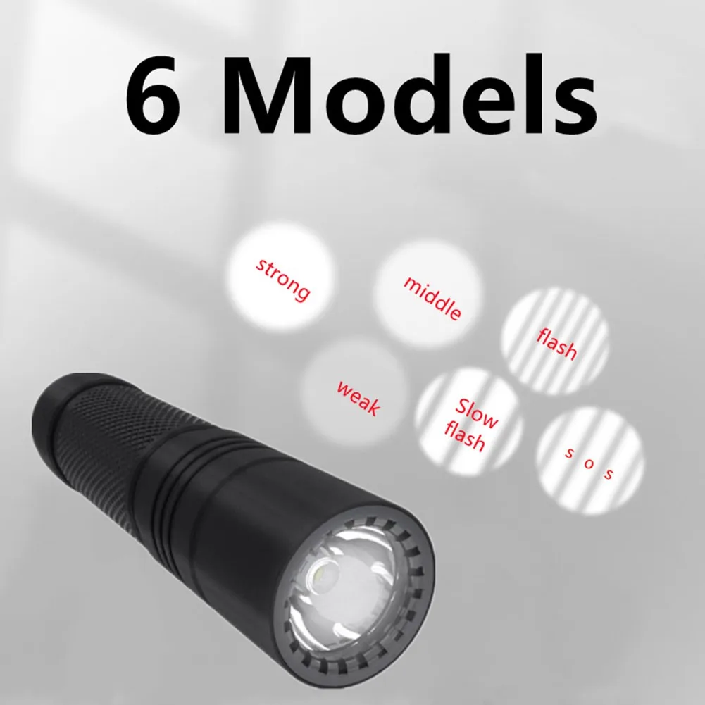 

LED Mini Aluminum Alloy Strong Light Flashlight Portable T6 Black USB Rechargeable Super Bright Search Cave Tactical-Flashlight