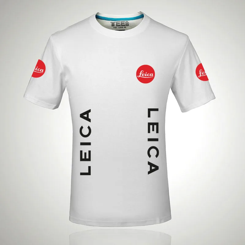 Новая хлопковая Футболка Leica с принтом, топы с короткими рукавами и футболки, модные повседневные футболки