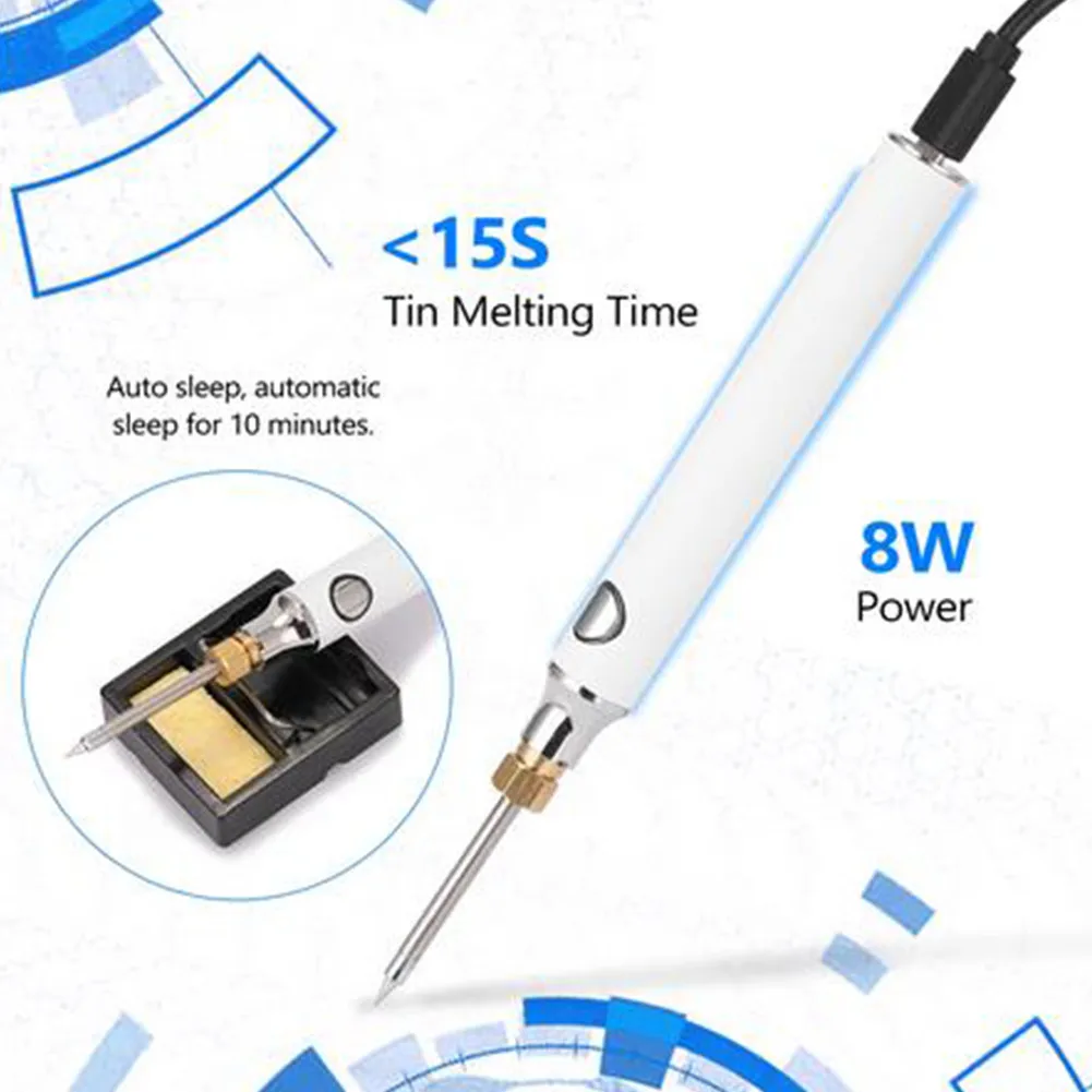 

4 комплекта, портативный Электрический мини-паяльник с USB-разъемом 5 в 8 Вт
