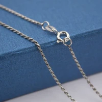 new fine pure s925 silver chain women men 1 3mm rope link chain 18inch 3 4g