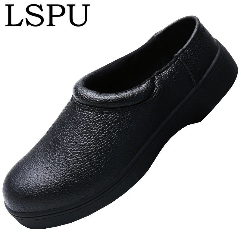 

Hotel Men's Antiskid Chef Shoes Slip On Waterproof Oil-proof Kitchen Working Shoes Anti-smash Safety Shoes With Steel Size 39-44