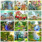 Набор для алмазной вышивки сделай сам с изображением сада, Набор для вышивки крестиком, квадратные круглые алмазные 5D Вышивка-мозаика стразами, подарок для вышивки