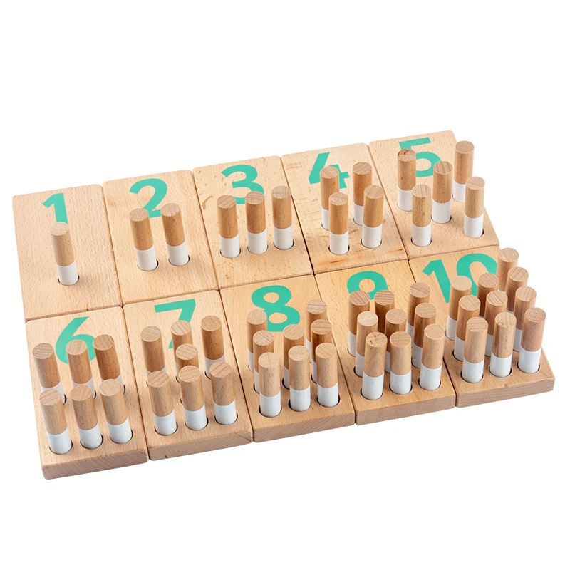 

Peg Number Boards Baby Counting Math Wood Teaching Toys Kids Learn Digital Toys Montessori Educational Wooden Toys for Children
