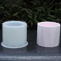 silicone mold cylinder for succulent plants round pen container plaster gypsum mould cement clay molds