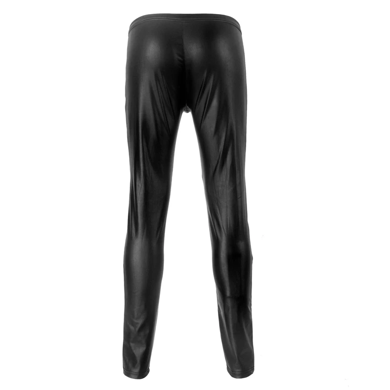 

Sexy Wetlook Faux Leder Dessous Exotische Hosen PU Latex Catsuit zipper gabelung PVC Clubwear homosexuell fetisch Hosen leggings