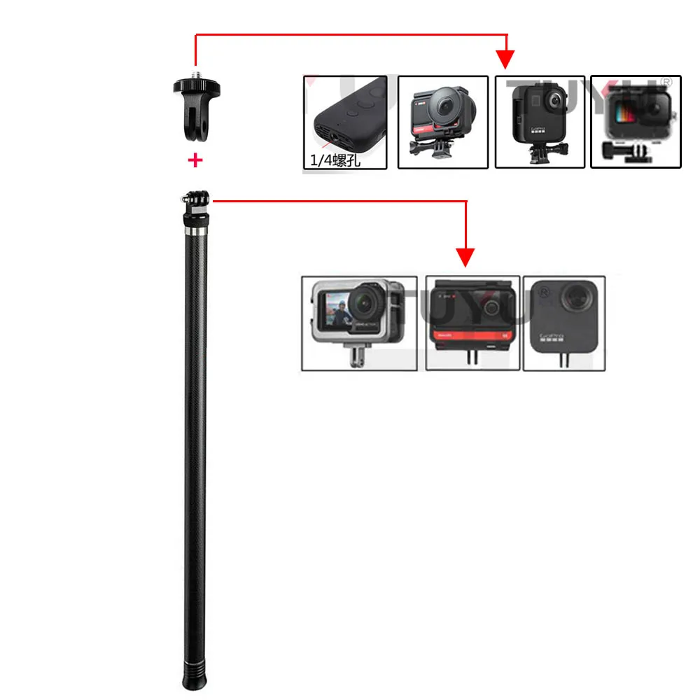 Монопод 3 м из алюминиевого сплава селфи Палка для Insta360 One X/DJI OSMO Action/Pocket/Gopro Hero 8 7 6 5