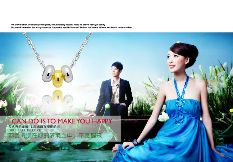 Ожерелье с подвеской из серебра 925 пробы круглыми бусинами модное женское