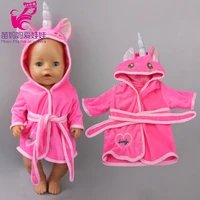 doll bathrobe 40cm baby doll clothes 17 inch doll pink unicorn pajama set sleeping wears