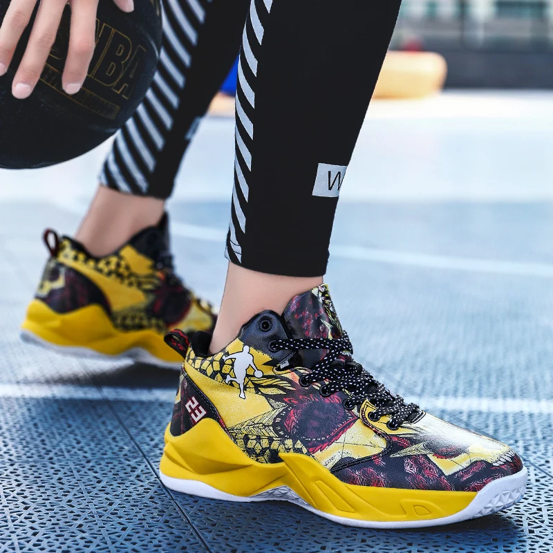 Зимние кроссовки для мужчин и женщин Баскетбольная обувь пары с высоким берцем