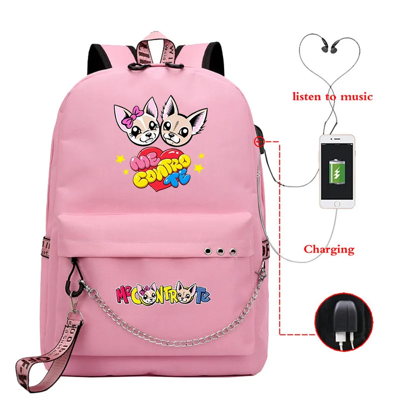 

Me Contro Te USB Backpack for Girls Students Pink School Bags Children Cute Cartoon Bagpack Mochila Boys Bookbags Teens Knapsack