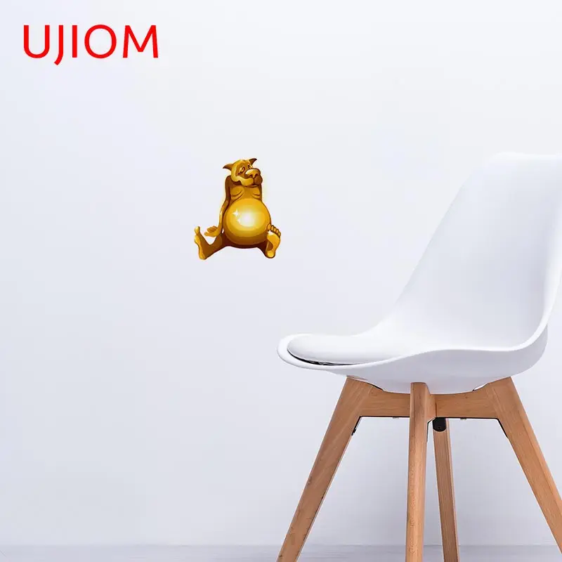 UJIOM Золотая фигурка собаки аксессуары для спальни наклейки на стену холодильник