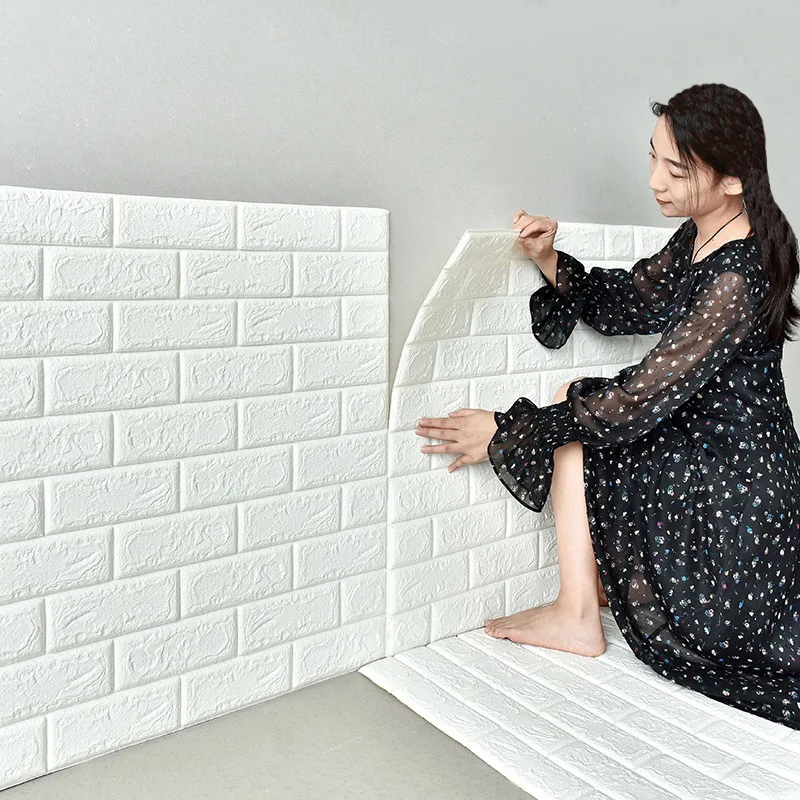 

New Year Decoration Decoration Wall Canopy Self-Adhesive Thicken 3D Brick Pattern DIY Carved Background Wall Waterproof XPE Foam