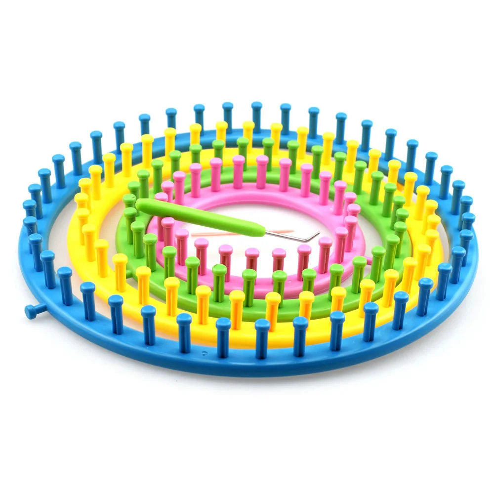 4 шт./компл. Набор для вязания разноцветных круглых шапок вязальный станок DIY