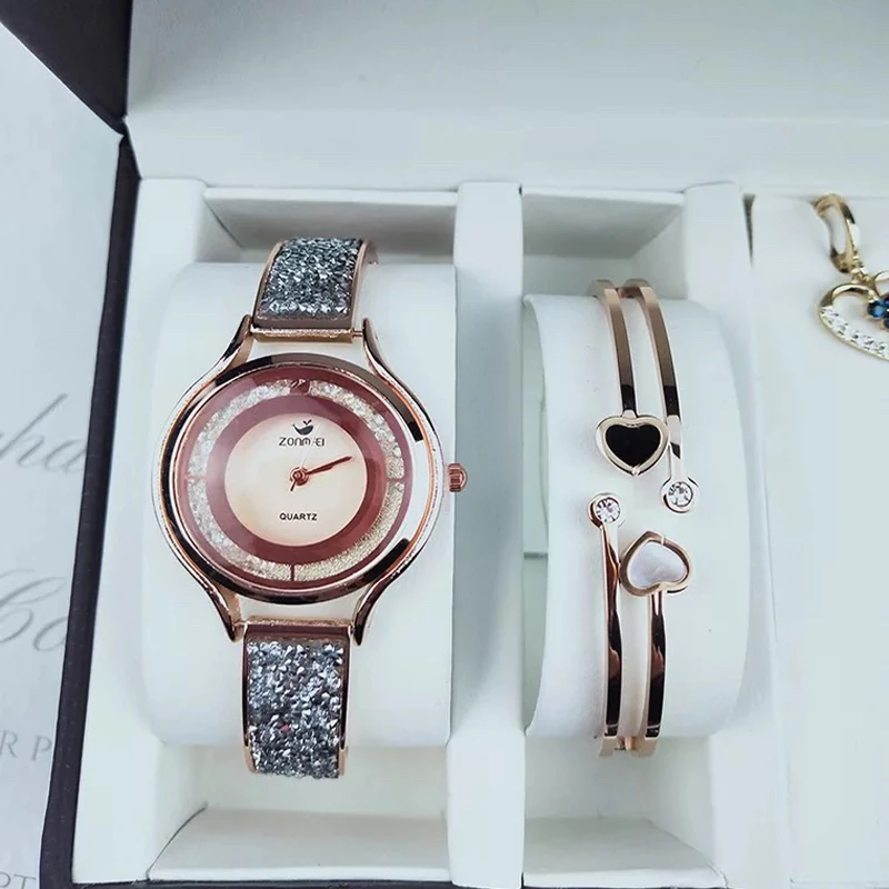 Новый бренд женские часы браслет ожерелье серьги набор колец женский ювелирный