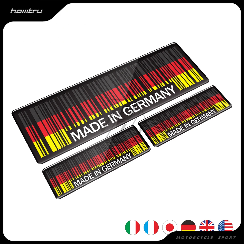 

3D Bar Code Sticker Made In Germany In UK Italy Motorcycle Tank Pad Decal Motorbike Helmet Stickers Case for AGV Shark Shoei