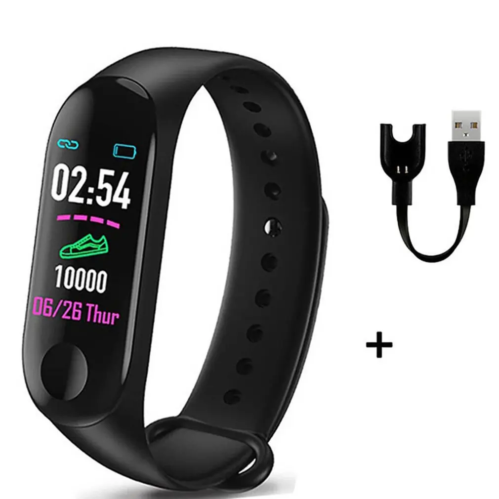 

M3plus smart bracelet heart rate pedometer call reminder message push Neutral Silica gel Waterproof Sleep monitoring