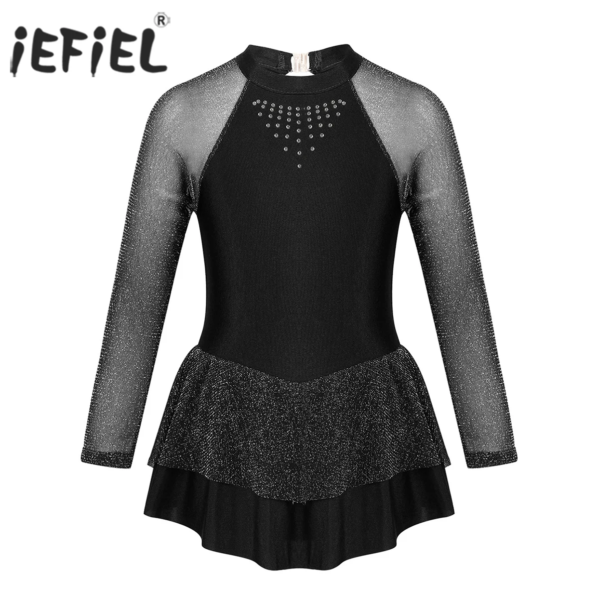 IEFiEL голографическое платье для детей подростков с вырезом на спине Фигурное