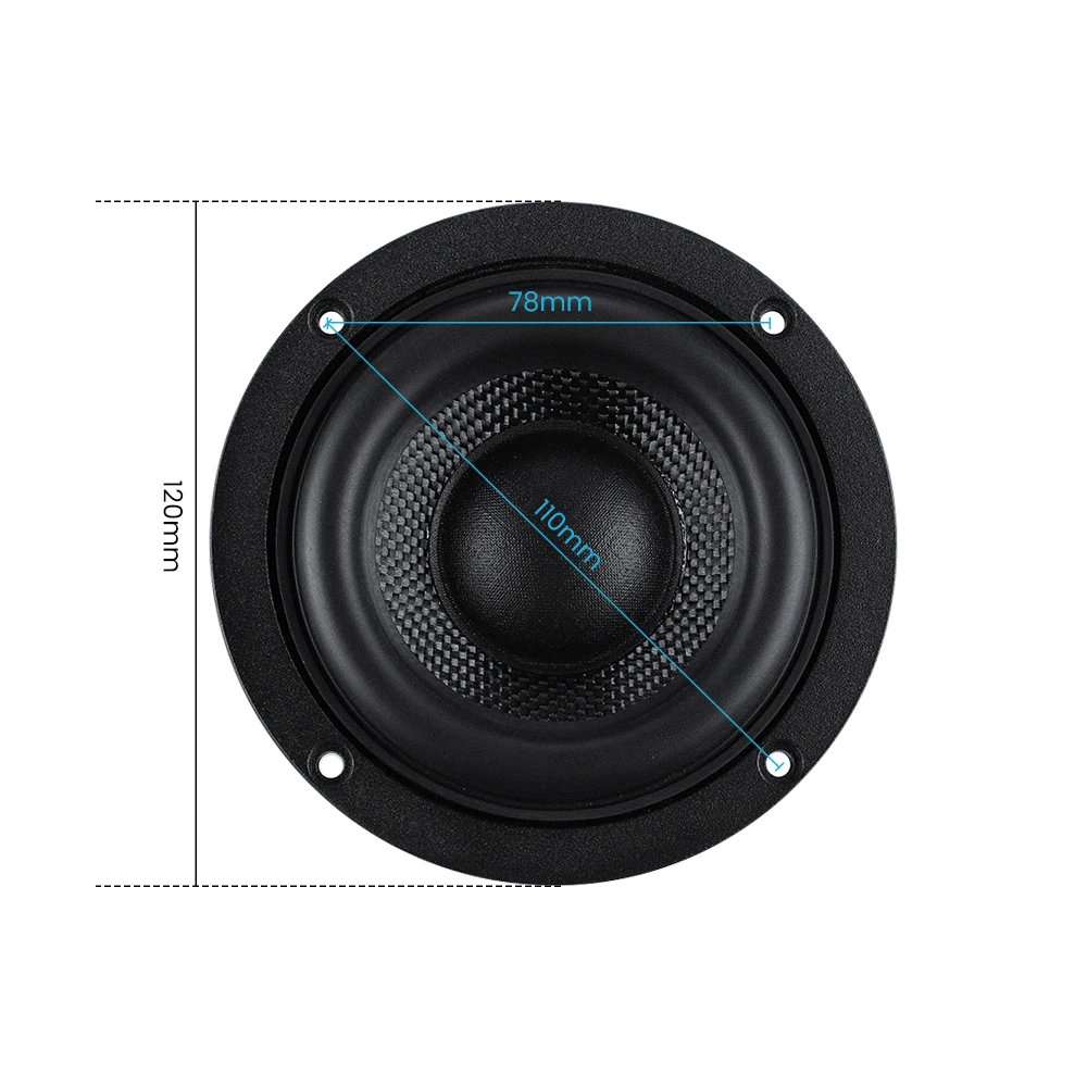 AIYIMA 4.5-дюймовый сабвуфер динамик аудио с алюминиевым конусом рамки, 4 Ом, 50 Вт, 30 ядер, стекловолоконный резиновый край, динамик наружного громкоговорителя.