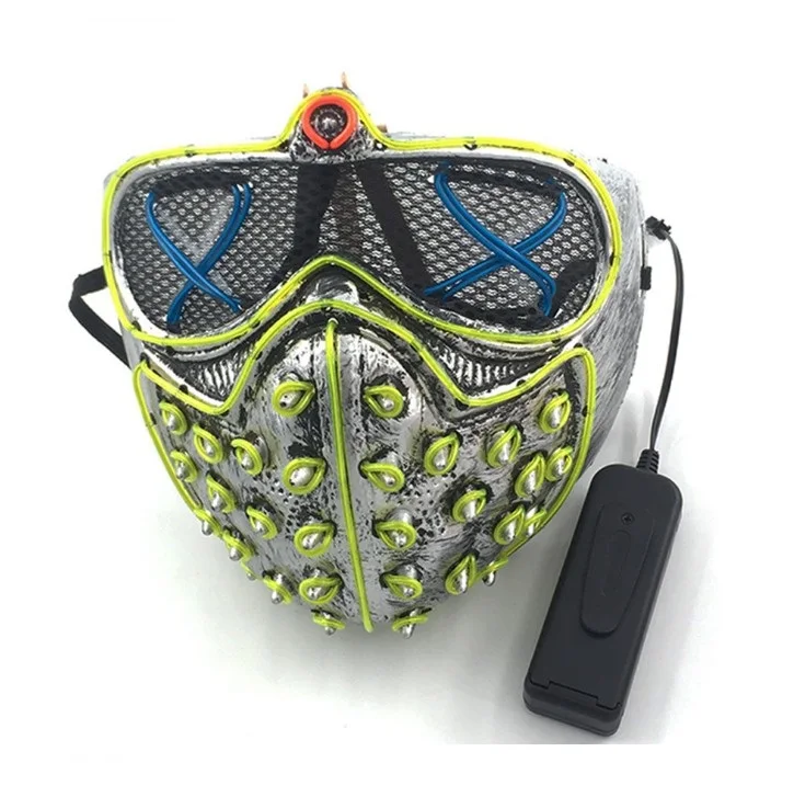 Часы маска для собак светодиодный светильник Хэллоуина страшная ужаса черепа