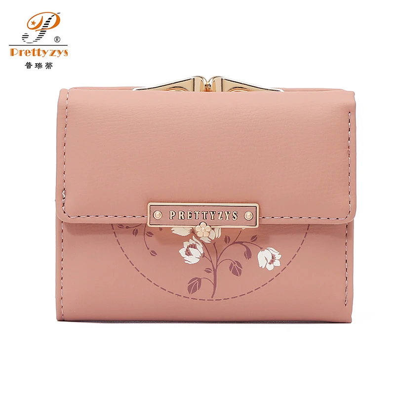 

Prettyzys New Fashion Small Three Fold PU Leather Fresh Coin Wallet Mini Women Purse Brand Female Card Holder