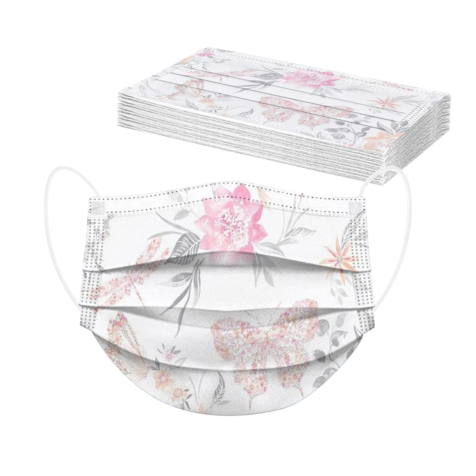 10 шт для взрослых с цветочным принтом Маски Рот муфельная печь одноразовые