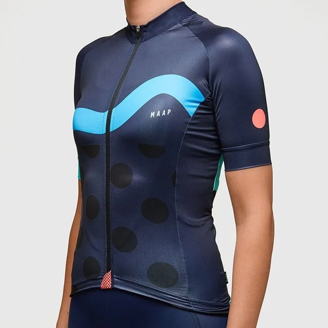 

Maap Women Summer Cycling Jersey MTB Non-slip Cycling Shirt Short Sleeve Bike Wear Road Riding Jersey Tops Maillot Culotte