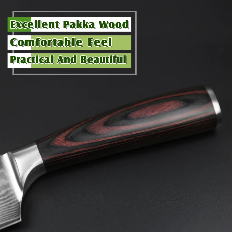 Нож Santoku XINZUO 7" ручной работы из японской дамасской стали VG 10 с 67 слоями, супер острый для кухонного шеф-повара с ручкой из паккавуда.