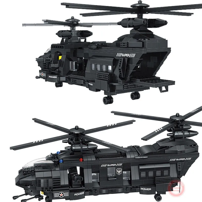 New 1351PCS 10 Figures Military Toys Transport Helicopter SWAT Team City Police Building Block Brick Children Kid Gift - купить по