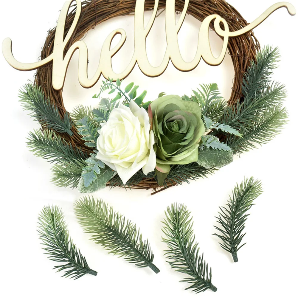 

10Pcs Artificial Plant Plastic Pine Needles Pine Cones Christmas Wedding Home Wreath Bouquet Decoration DIY Handmade Accessories