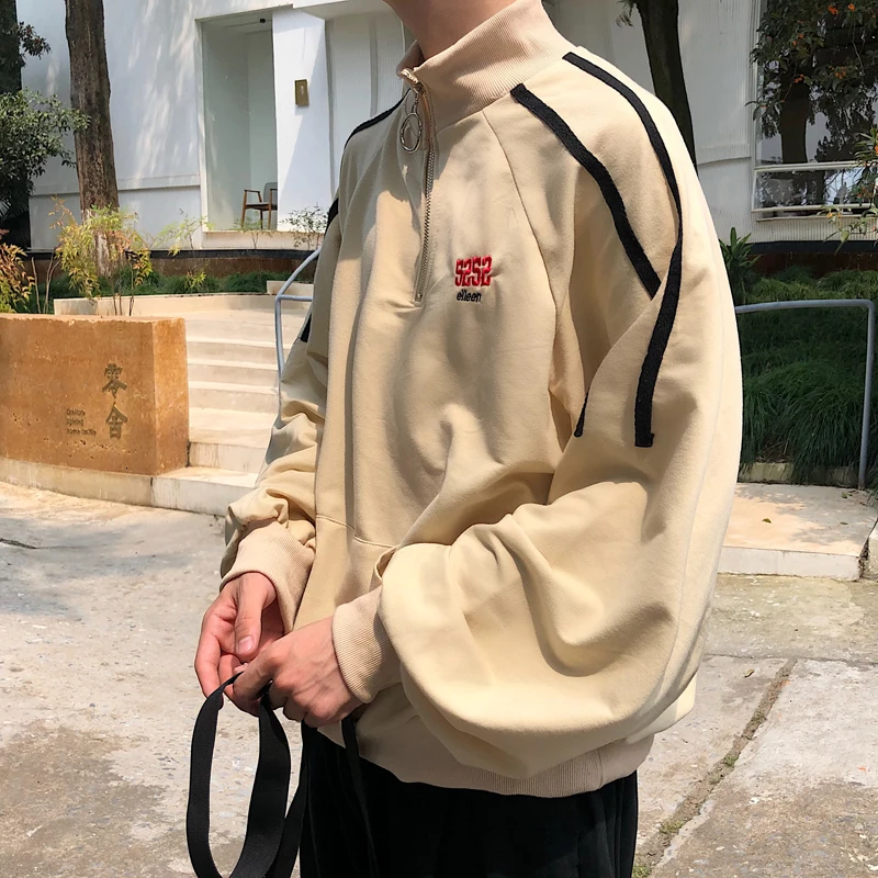 Новая Осенняя мужская толстовка с капюшоном модная однотонная Повседневная