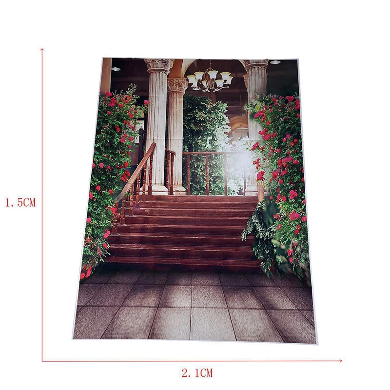 Виниловый фон для фотосъемки 5 х7 футов лестница и красивый цветок дворец свадьба