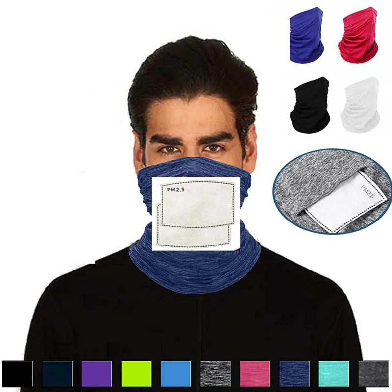 PM2.5 трубчатый шейный шарф с фильтром Карманный пыленепроницаемый