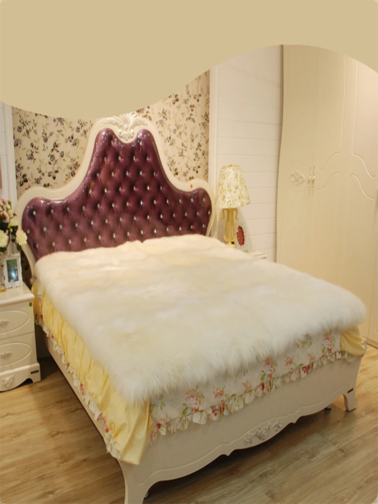 Белый ковер из овчины одеяло натурального меха декоративный напольный для