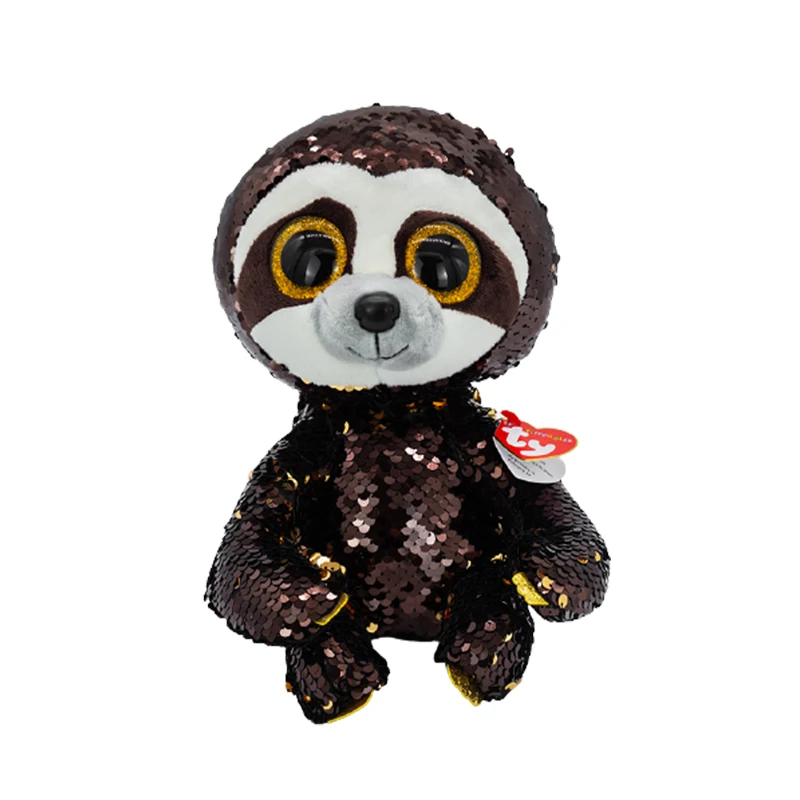 

6"15cm Ty Big Eyes Flippables Sequined Stuffed Beanie Soft Blue Sloth Boys and Girls Birthday Gifts Toys