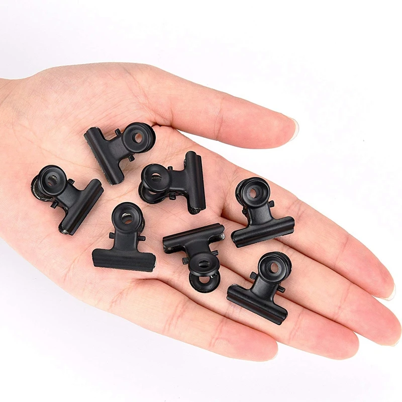 

60 Pack 0.87 inch iron Bulldog Clips File Paper Money Binder Clamps for Tags Bags, Shops, Office and Home Kitchen (Black, 22 mm)