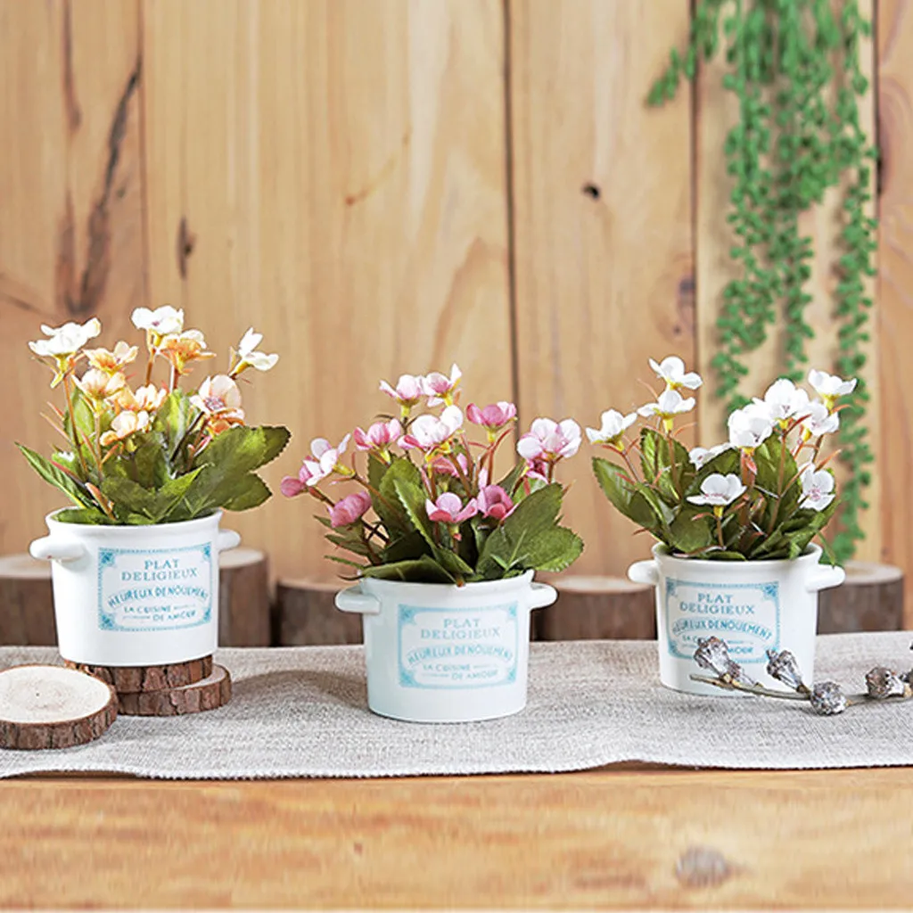 Керамические горшки искусственные растения в горшках гостиная стол