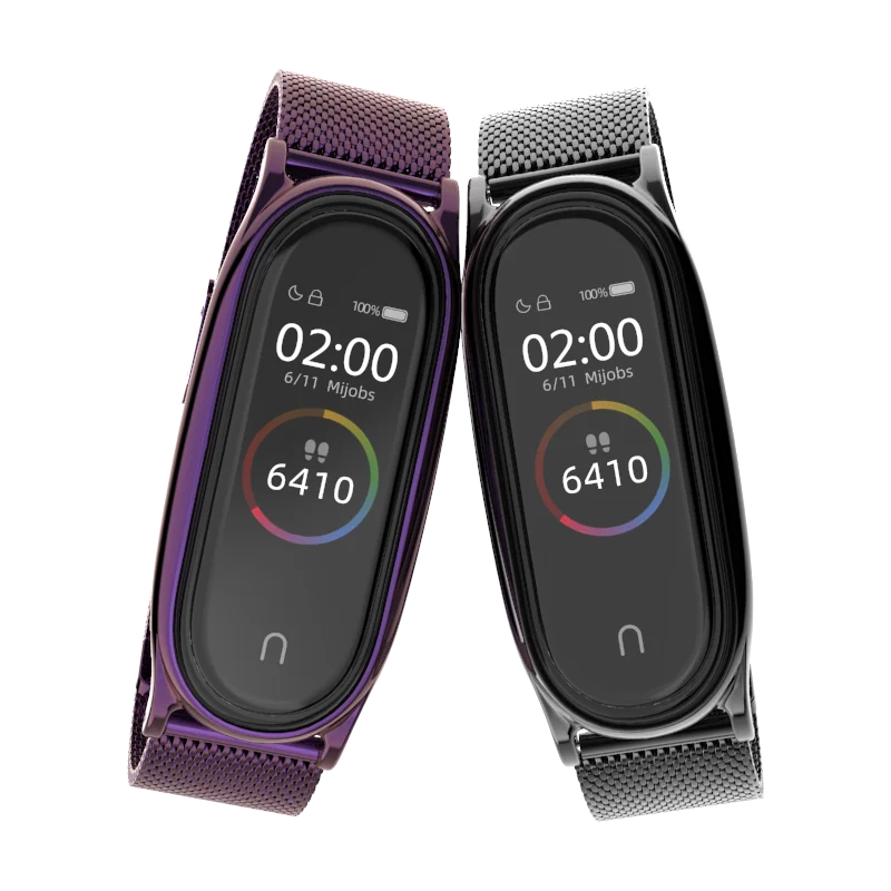 Браслет на запястье для xiaomi mi band 3, 4, металлический ремешок из нержавеющей стали, mi band 4, 3, браслеты, Сменные аксессуары