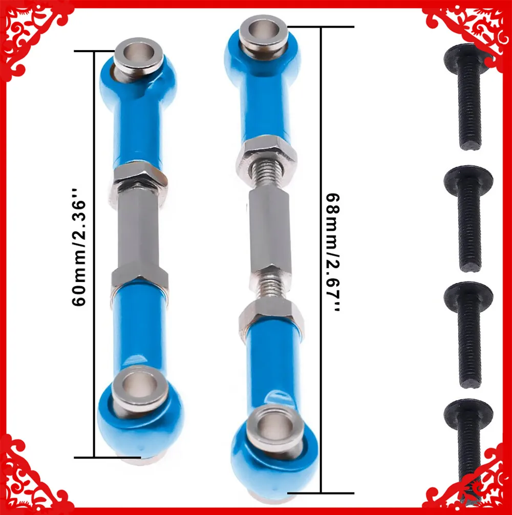 

Alloy 2 pcs/set rear suspension turnbuckle or steering link for rc hobby model car 1-14 Wltoys 144001 buggy option hop-ups parts