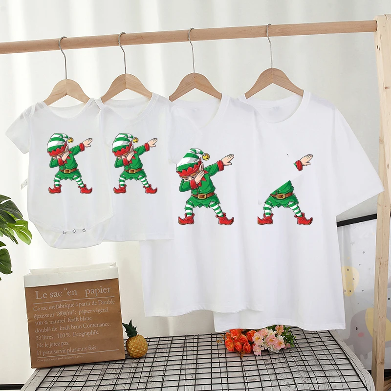 Navidad estilo Santa Claus familia camisetas de A&ntilde;o Nuevo madre ni&ntilde;os ropa beb&eacute; ni&ntilde;as ni&ntilde;os mameluco familia-1